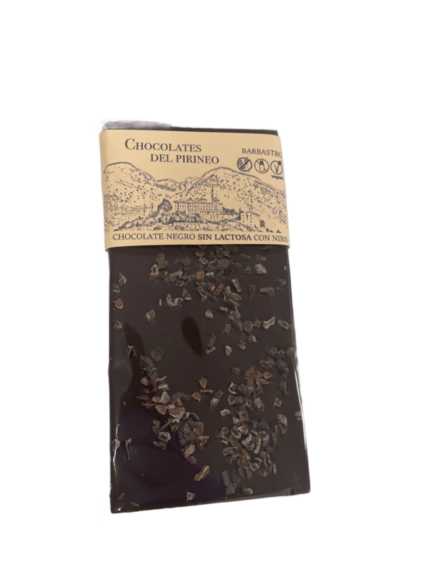 TABLETA CHOCOLATE SIN LACTOSA CON NIBS DE CACAO