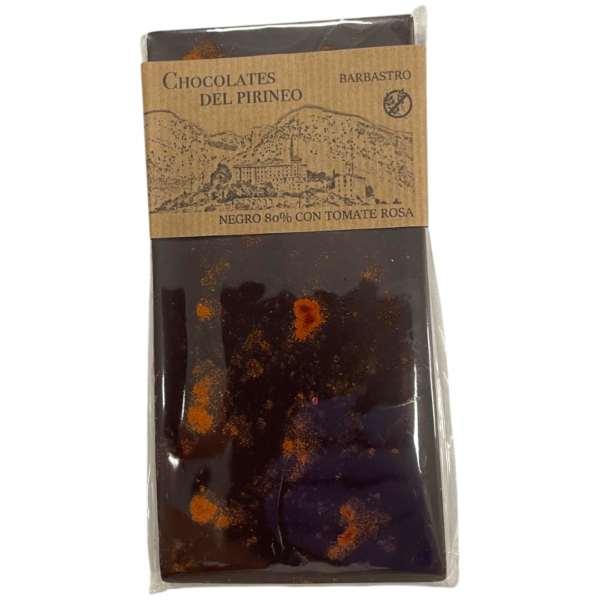 TABLETA CHOCOLATE NEGRO 80% CON TOMATE ROSA - Imagen 2