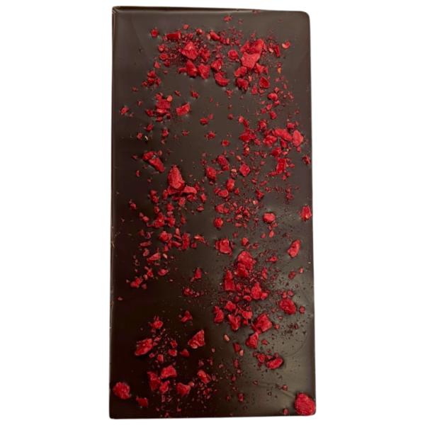 Tableta chocolate negro 80% con frambuesa