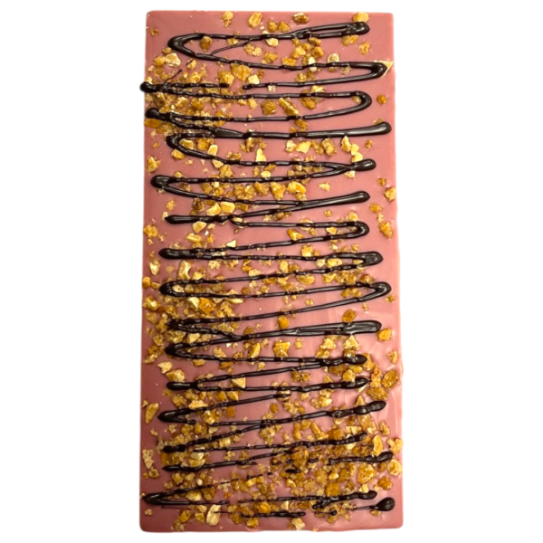 TABLETA CHOCOLATE RUBY CON ALMENDRA CROCANTI