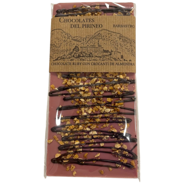 TABLETA CHOCOLATE RUBY CON ALMENDRA CROCANTI - Imagen 2